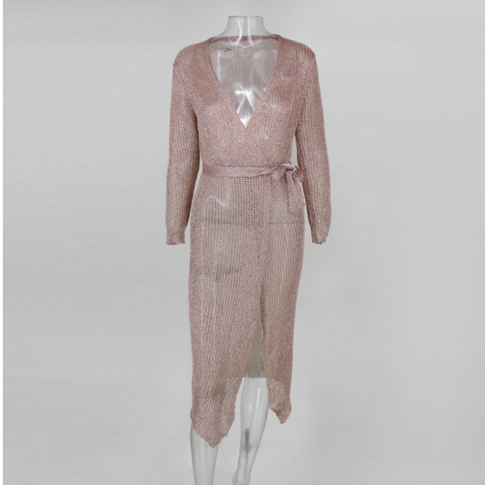 NEW! Rose Gold Mesh Dress / Cover-up - Picture 5 of 8